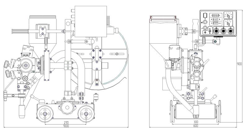Внешний вид, габаритные размеры трактора АДФ-1000-10